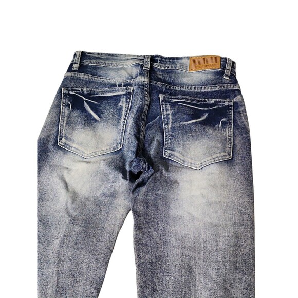 Encrypted Skinny Fit Jeans Mens Sz 30 Blue Denim Grunge Distressed Streetwear - Picture 8 of 10